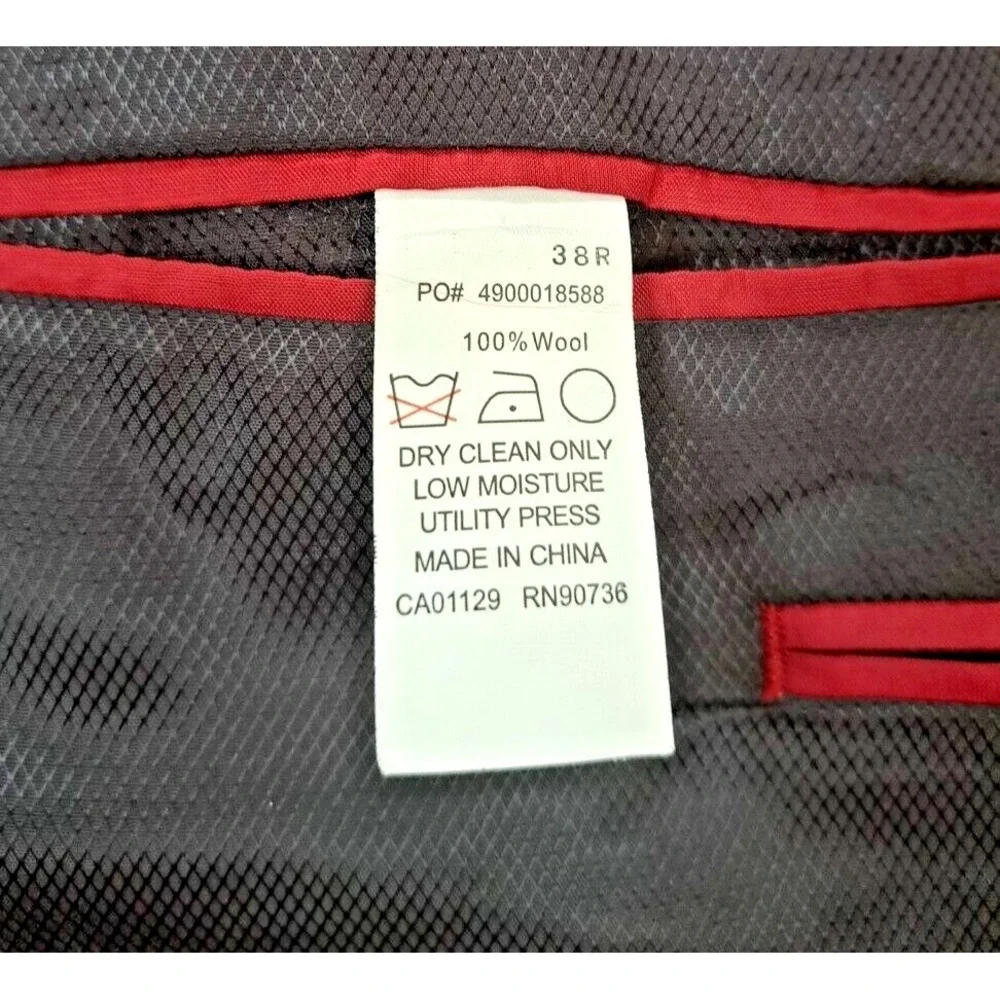 Alfani Macy's Mens Store Charcoal Sport Coat Blazer 100% Wool Size 38R Pre-owned